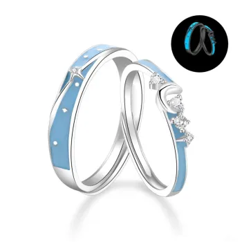 Lao Feng Xiang S999 Silver Ring Pair Unisex