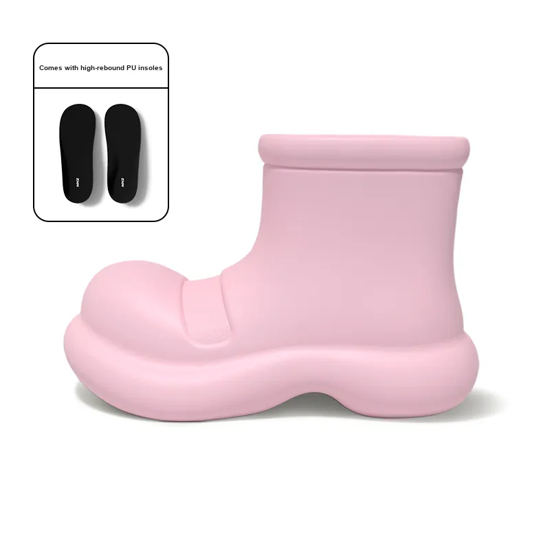 CHEDOIR Waterproof Abrasion Resistant Height Increasing Ankle Rain Boots Women's-19