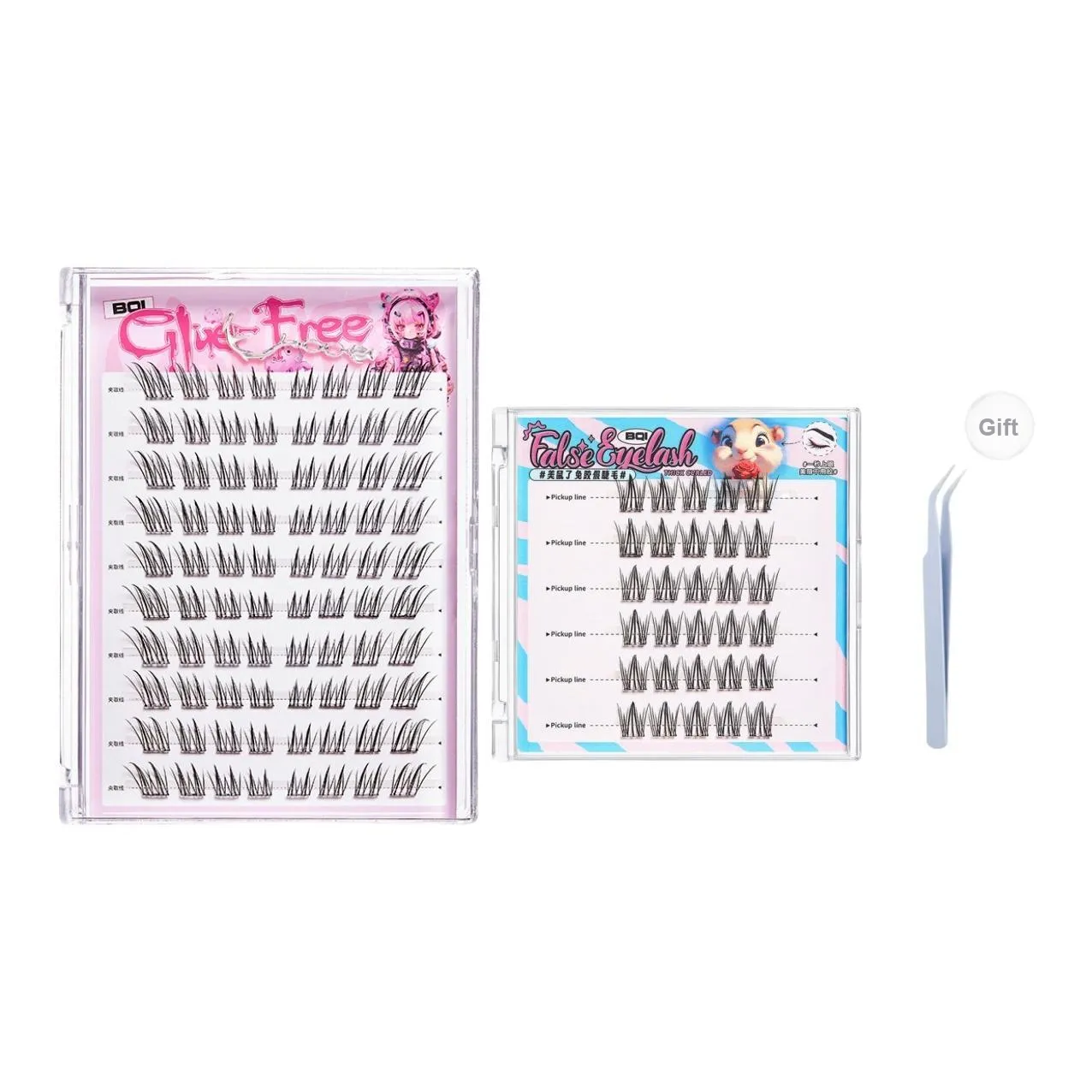 BQI Лиса Series+Русалка Клей Бесплатно Искусственные ресницы Увеличивающие объем Стиль Естественный Длинные Стиль