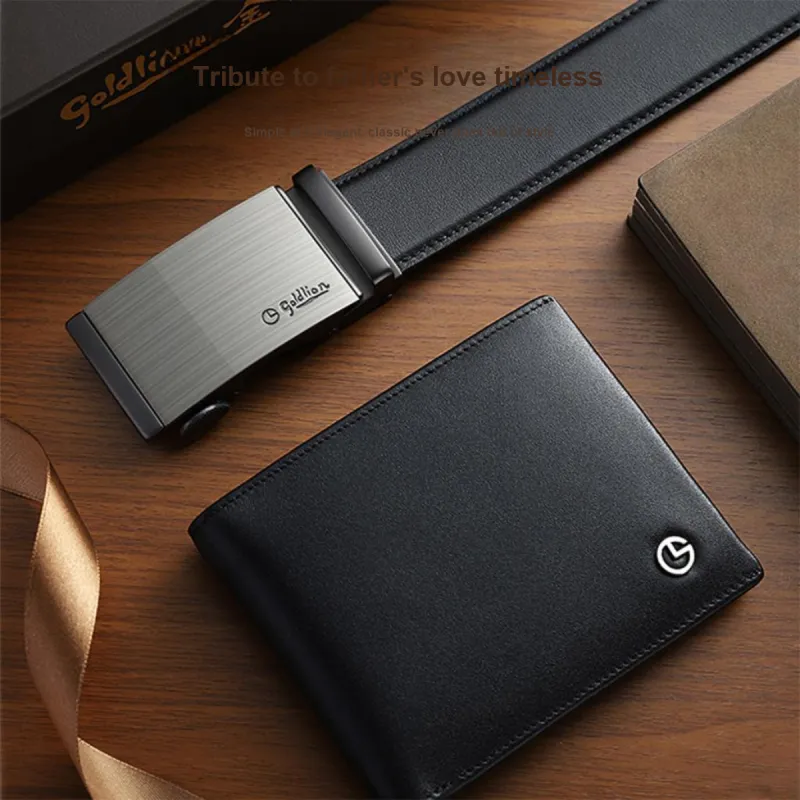 GOLDLION Top Layer Cow Leather Belt Men's Width 3.5cm-18