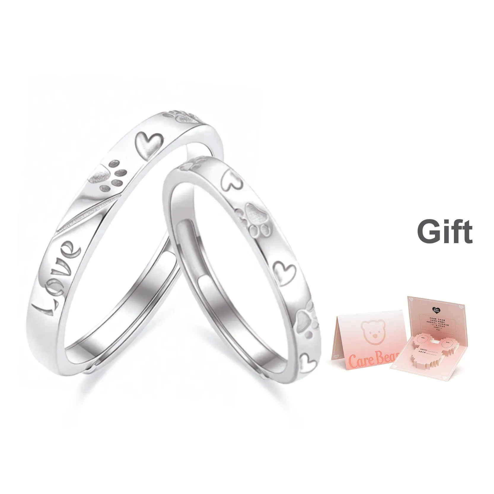 Кольца Heart Little Bear из медного сплава унисекс