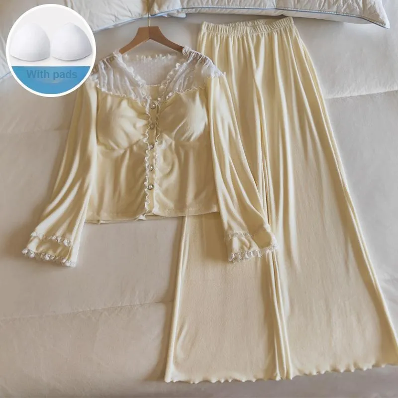 Sleeping Beauty Pajama Set Women's Light Yellow-1