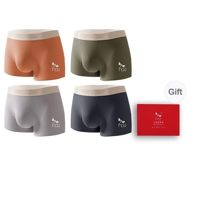 RED DRAGONFLY Cotton Panties Men's 4 Piece Gift Box Sets-11