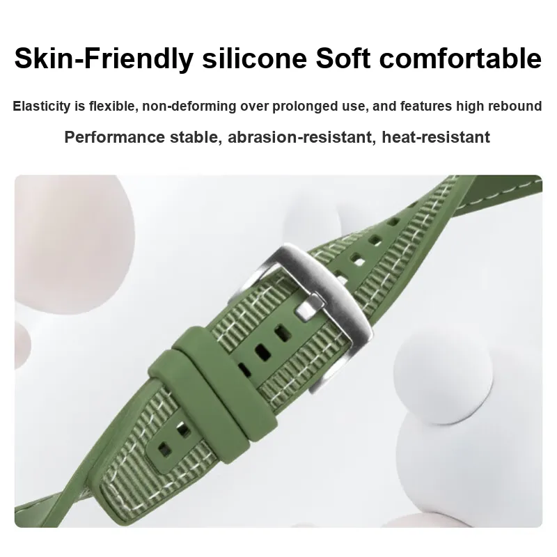 PULAISI Huawei Compatibility Watch Band 215mm Nylon, Silicone Material-2