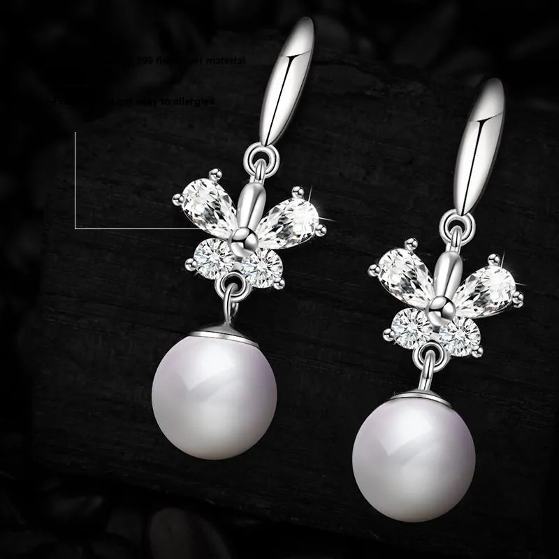 MOLADY 999 Fine Silver Earrings Women's-3