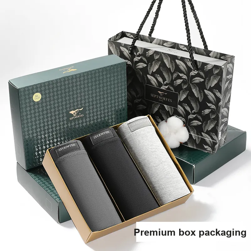 SEPTWOLVES Boxer Shorts Men's 3 Pack Gift Box Set+Shopping Bag-4