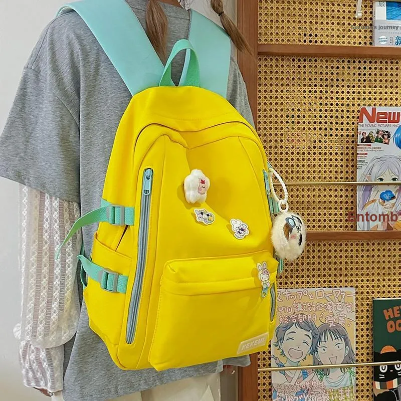 Wolfhorse Nylon Backpack Unisex Yellow/Blue/Green/White/Black-13