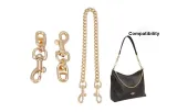 (straight gold) pig nose 7cm [two] + dog buckle decorative chain 45cm