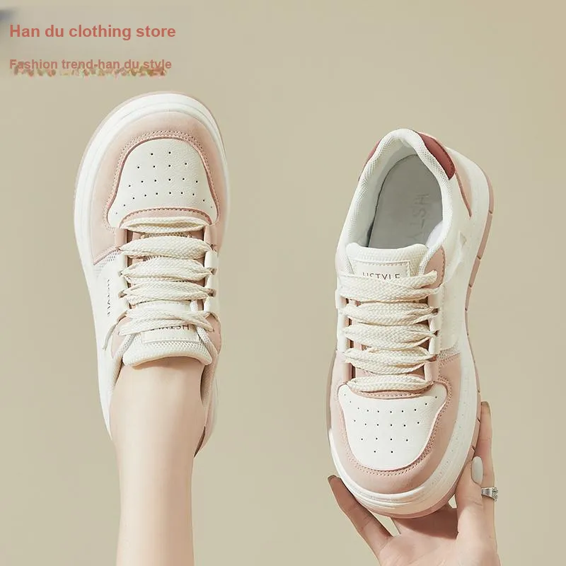 HSTYLE Low-Top Skateboard Shoes Women's Beige Pink-1