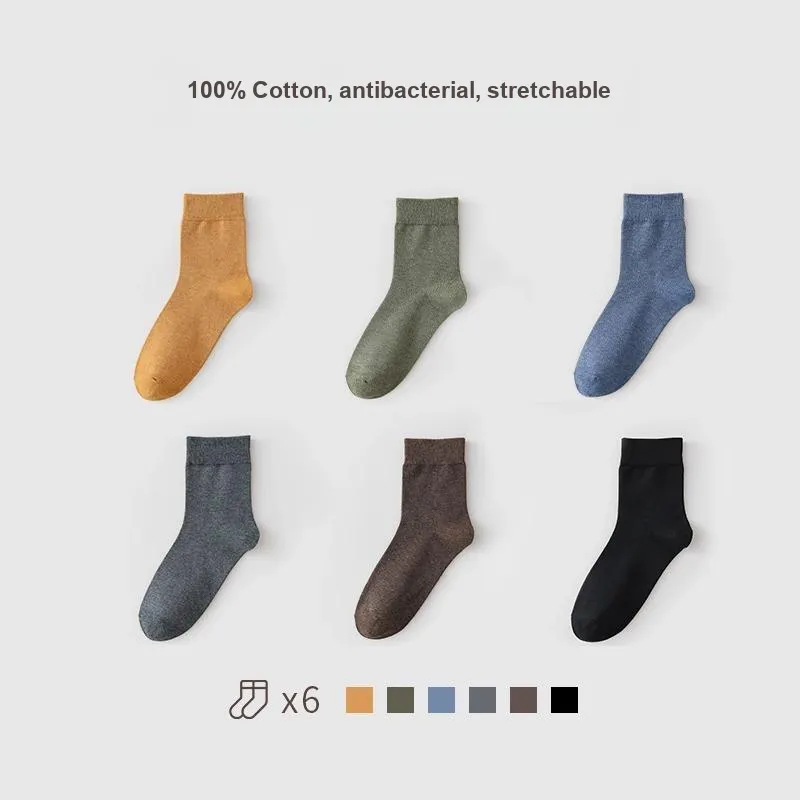 H YXIANG Mid Calf Socks Unisex 6 Pack-15
