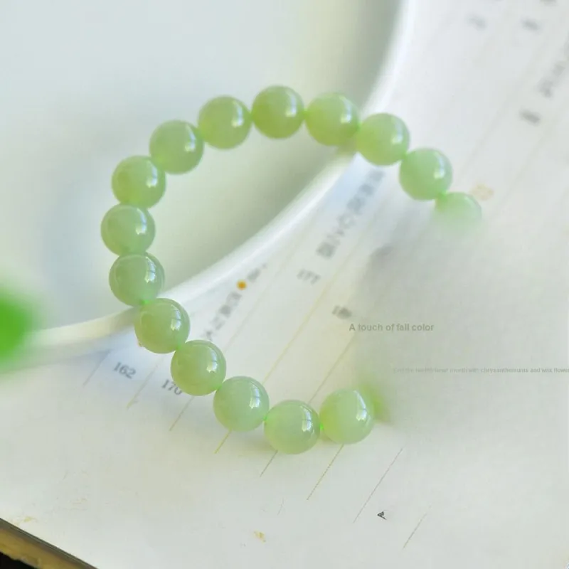 TAMINA Bracelets Pale Greenish White Jade Unisex-4