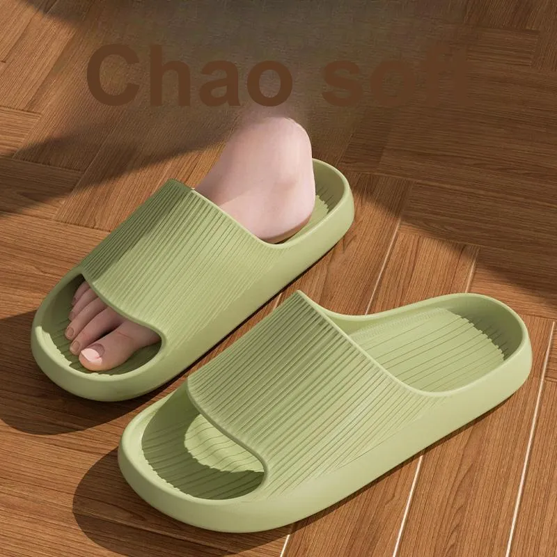 Foot Recreation Summer Minimalist Style Vertical Stripes Eva Anti Slip And Wear Resistant Slippers Home Slippers Unisex-13