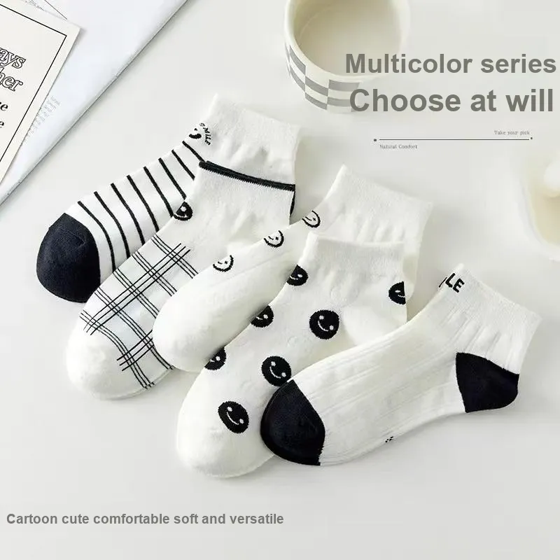 TLXT No Show Socks Women's Students Sports Wear, Breathable 5 Pack-5