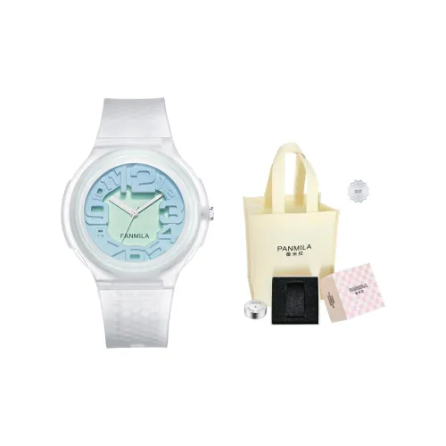 Fanmilla Кварцевый механизм Резиновый ремешок Женские часы Синий циферблат