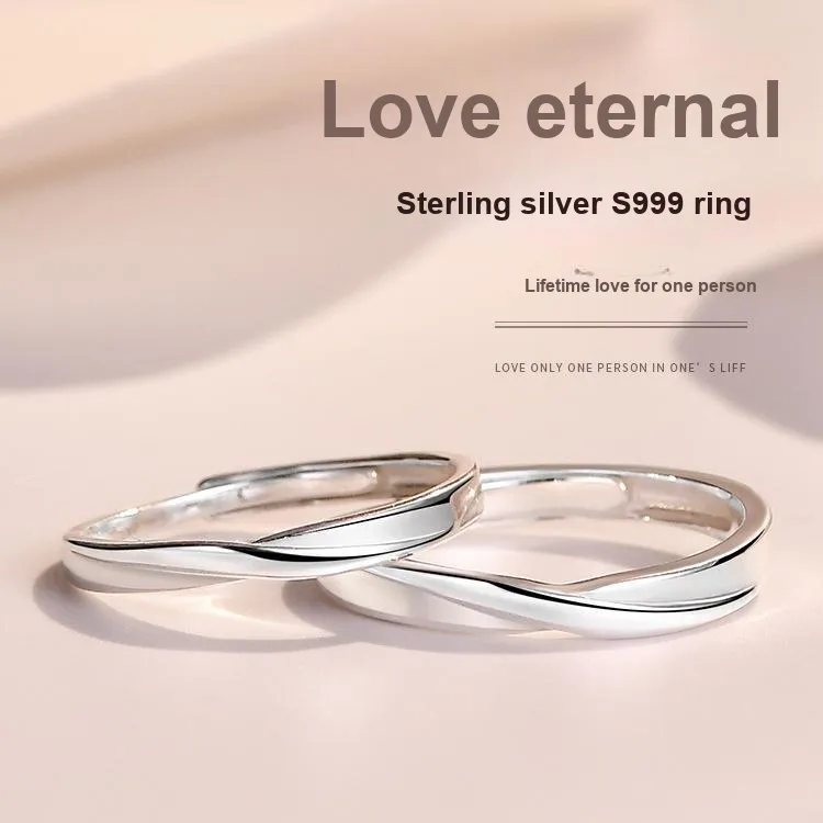 PUENTE 999 Fine Silver Couple Rings Unisex-2