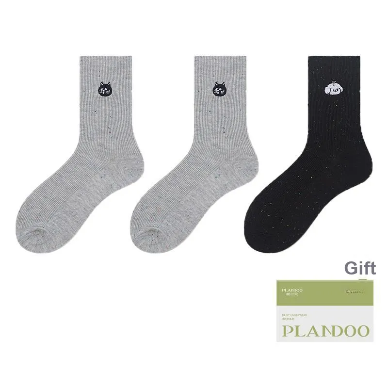 PLANDOO Mid Calf Socks Women's Shopping Bag Combo Set-4