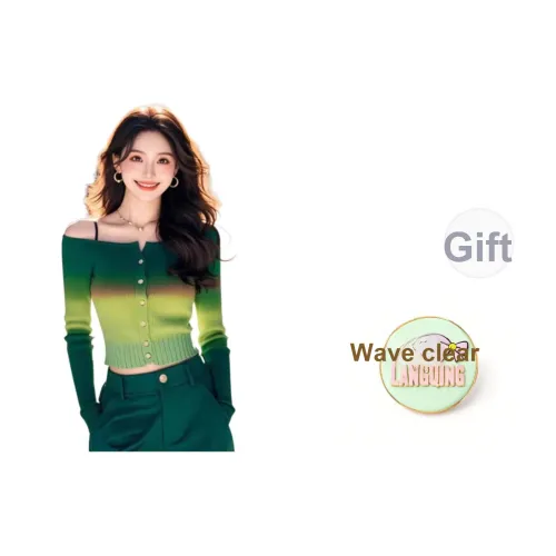 LANGQING Зеленый Подарочный набор Wave Прозрачный Бренд Наклеенный Женский Трикотаж