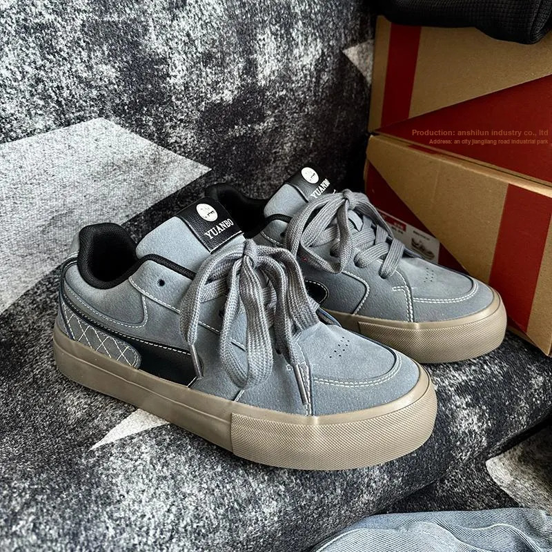 OUGLEMEN Coverage Slip Resistant And Abrasion Resistant Low Top Skateboard Shoes Men's Box-7