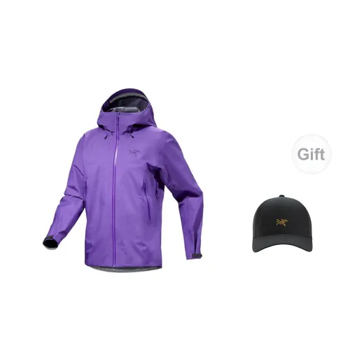 Arcteryx Alpha Series Windbreaker Jackets Men Silver Dream Purple With Free Hat