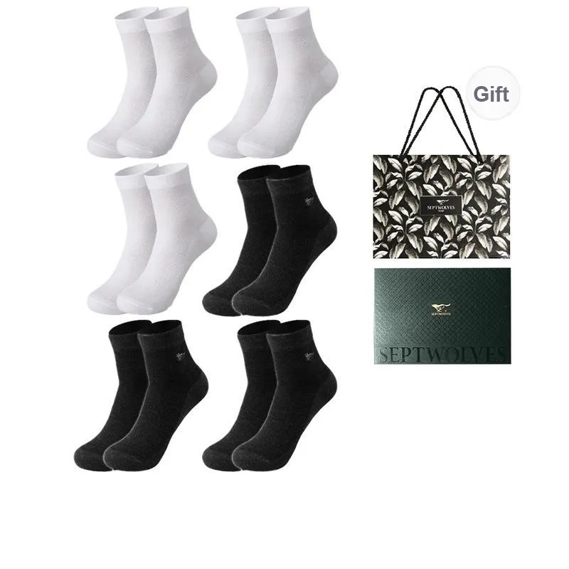 SEPTWOLVES Mid Calf Socks Men's 6 Pairs Box Included-60