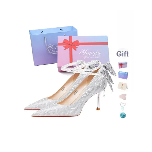 Take The Qin Низкий каблук Высокий каблук Женская серебряная Подарочная коробка Набор