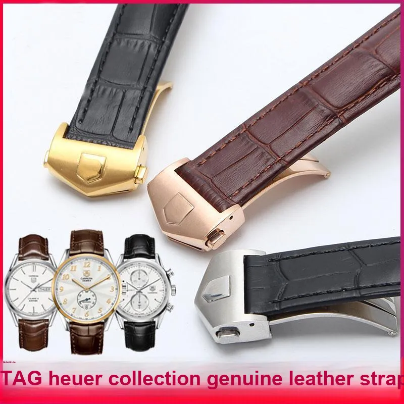 Gangjue TAG Heuer Compatibility Watch Band Genuine Leather Material-6