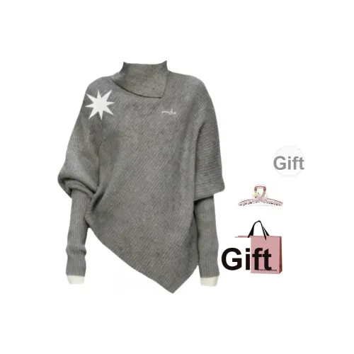 BAIDAIFEI Серый В комплекте с заколкой-крабом ➕ Эксклюзивная сумка для покупок Женская Трикотаж