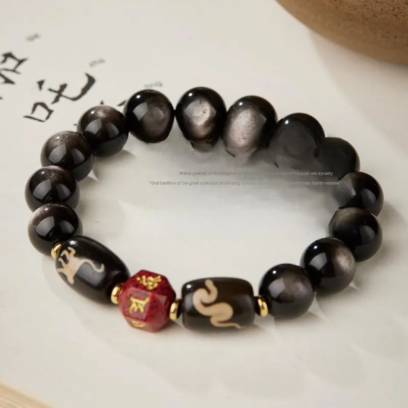 Yi Mingju Obsidian Bracelets Unisex-3