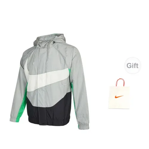 Nike Swoosh Jackets Men Gray With Gift Bag