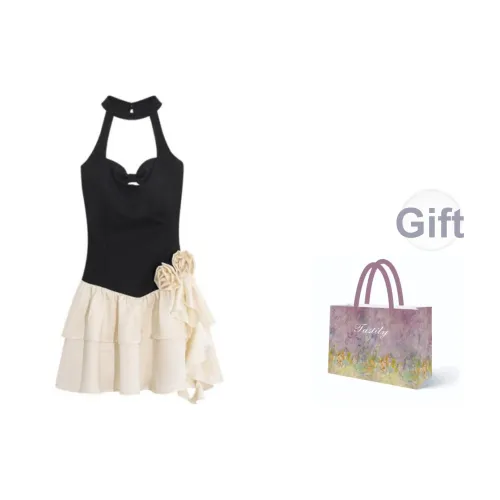 TASTILY Без рукавов Платье Женское Черное