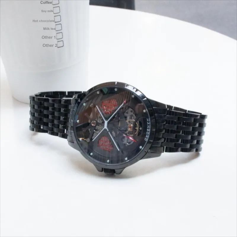 HANBORO HANBORO Collection Automatic Mechanical Movement Watch Men's Watches Cut-Out Dial HBR909.2-HH-2