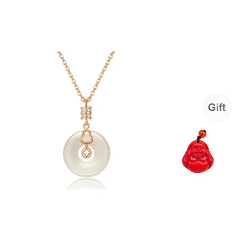 MUGONGZI Necklaces Pale Greenish White Jade Women's
