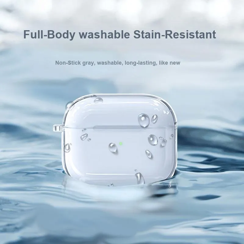 PERFECTSIGHT For AirPods 1/2/Pro PC Impact Resistant Scratch Resistant Stain Resistant Transparent Headphone Cases-5