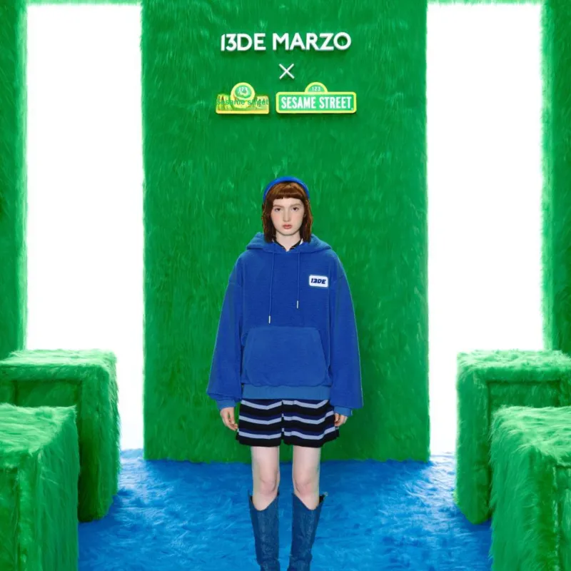 13 DEMARZO Sesame Street New Joint Series Sweatshirt Unisex Blue-2