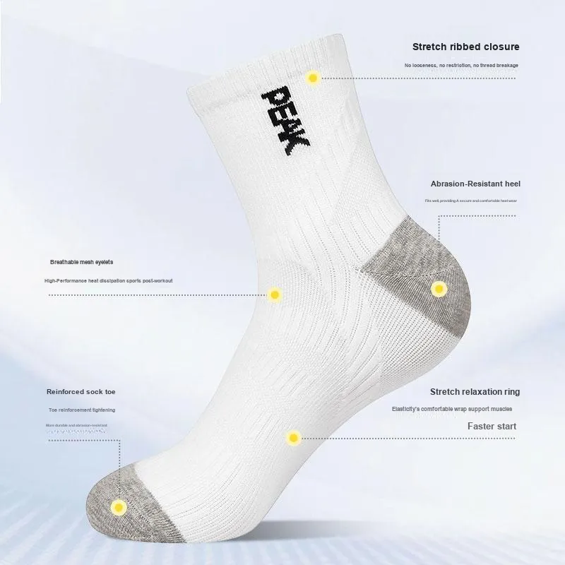 PEAK Mid Calf Socks Unisex 3 Pack-5