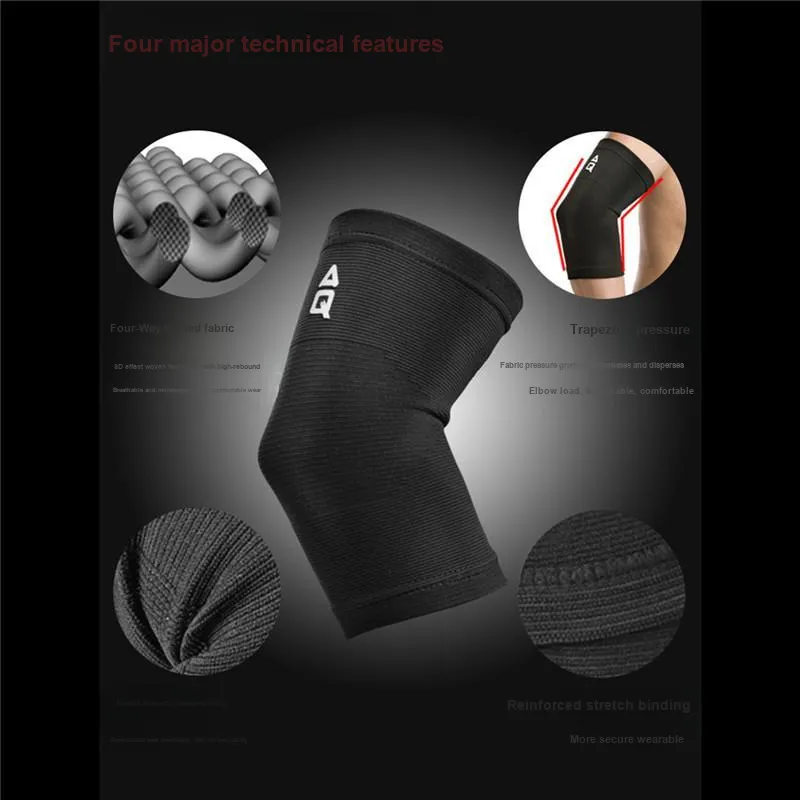 AQ Hiking Cycling Tennis Soccer Badminton Basketball Fitness Elbow Breathable Protective Black Unisex Basic Protective-1