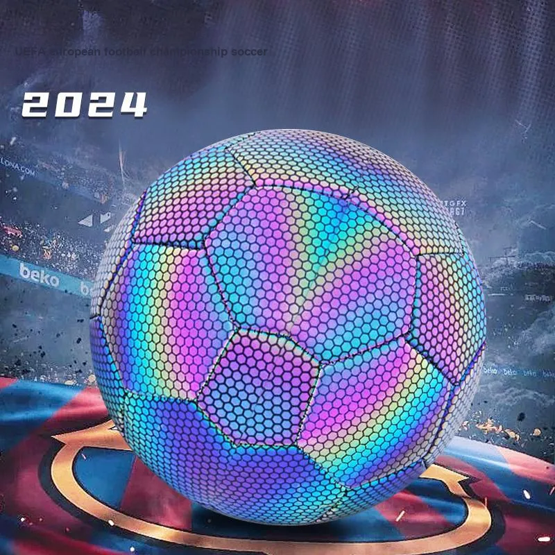 THREEHUAN Size 5 Soccer PU Machine Stitched Soccer Ball Unisex Dazzling Color-3