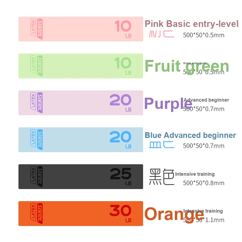AOLIKES Resistance Bands Latex Training Unisex-3