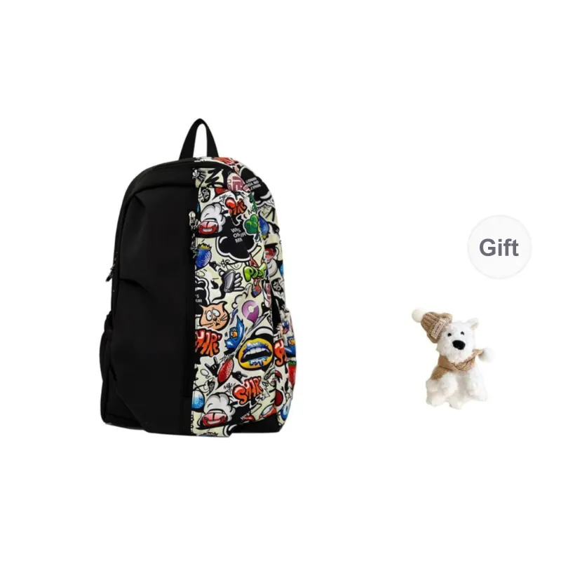 Yalu Nylon Backpack Regular Unisex White/Red/Green-15