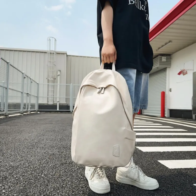 BRABOSTON PU Backpack Regular Unisex White/Gray/Black/Pink/Army Green/Blue-12