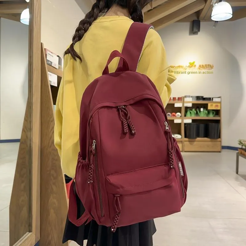 FAMAN Nylon Backpack Regular Women's Black/Red/Yellow/Pink/White-14