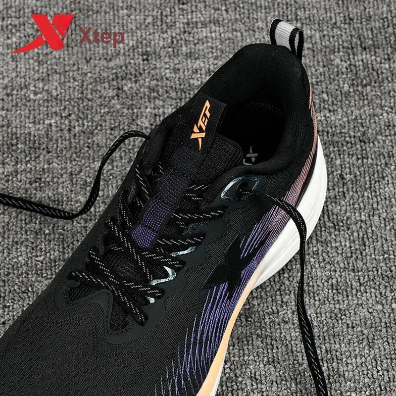 XTEP Cushioning Breathable Lightweight Low Top Running Shoes Men's Black-8