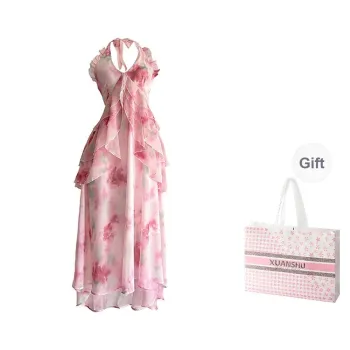 XUANSHU Slip Dresses Women's Pink