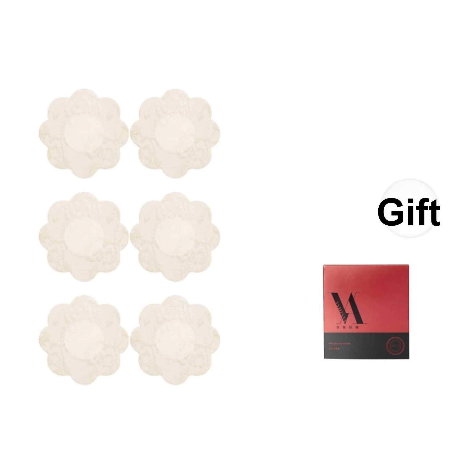 VNA Nipple Cover Anti Flash Anti Indent Women's 3 Pairs Skin