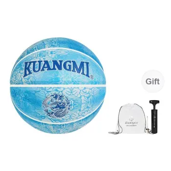 Kuangmi PU Basketball Water Wave Blue Size 7 Ball Street Unisex