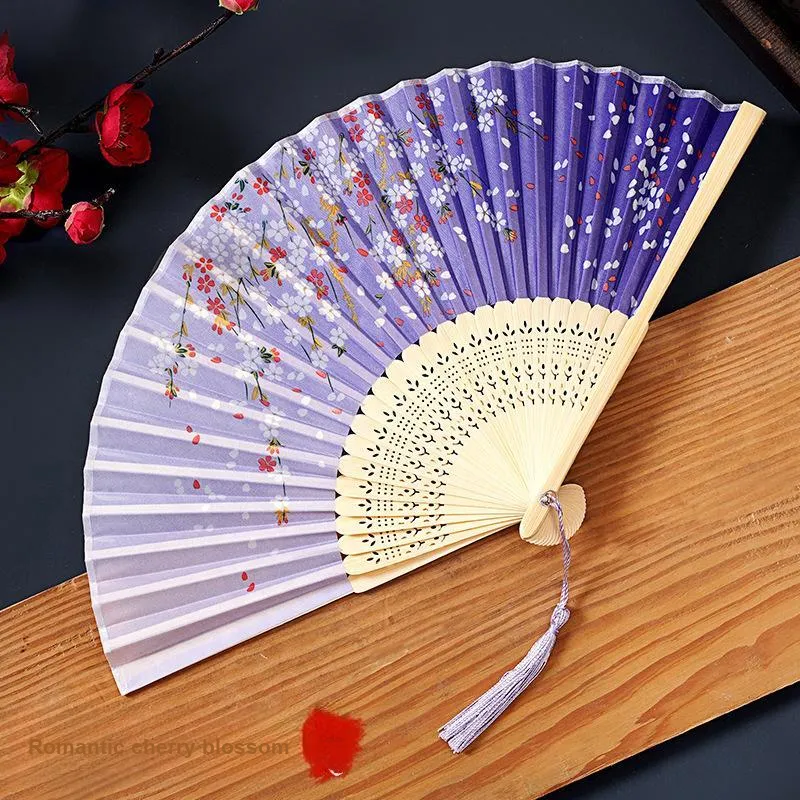 JINGDI Twill Damask And Silk Foldable Small Fan-17