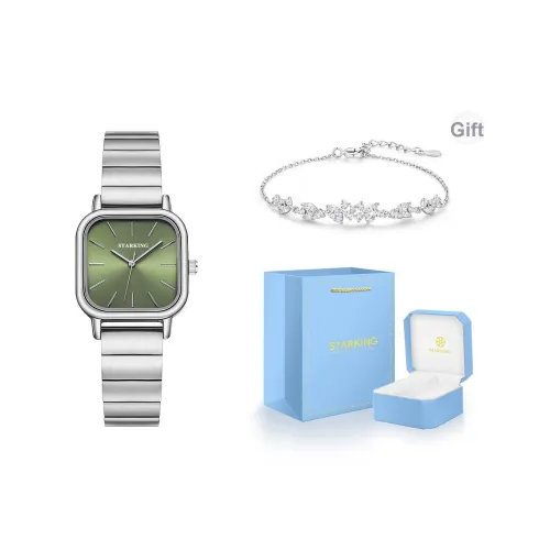 STARKING Кварцевый механизм нержавеющая сталь ремешок часы женские зеленый циферблат