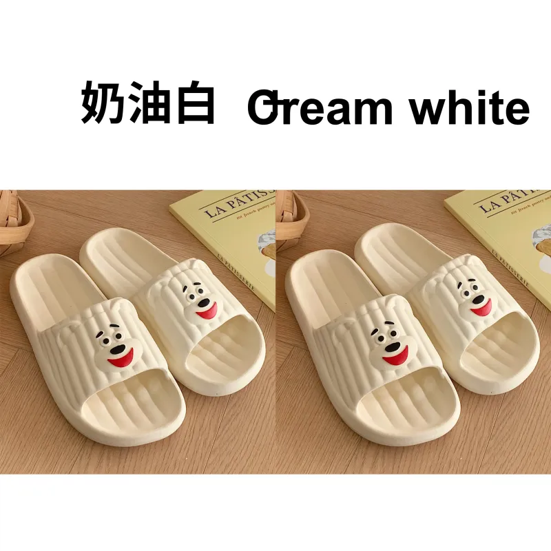 Thin Strips Sandal Slippers Unisex, Cream White-12