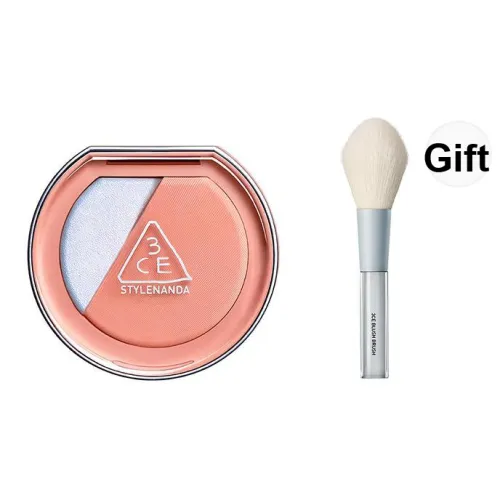 3CE Revitalizing Румяна Палетка Матовый 2 в 1 Хайлайтер и Puff Длинное Сохраняющее Корректирующий Тон Кожи Естественный Набор в Коробке
