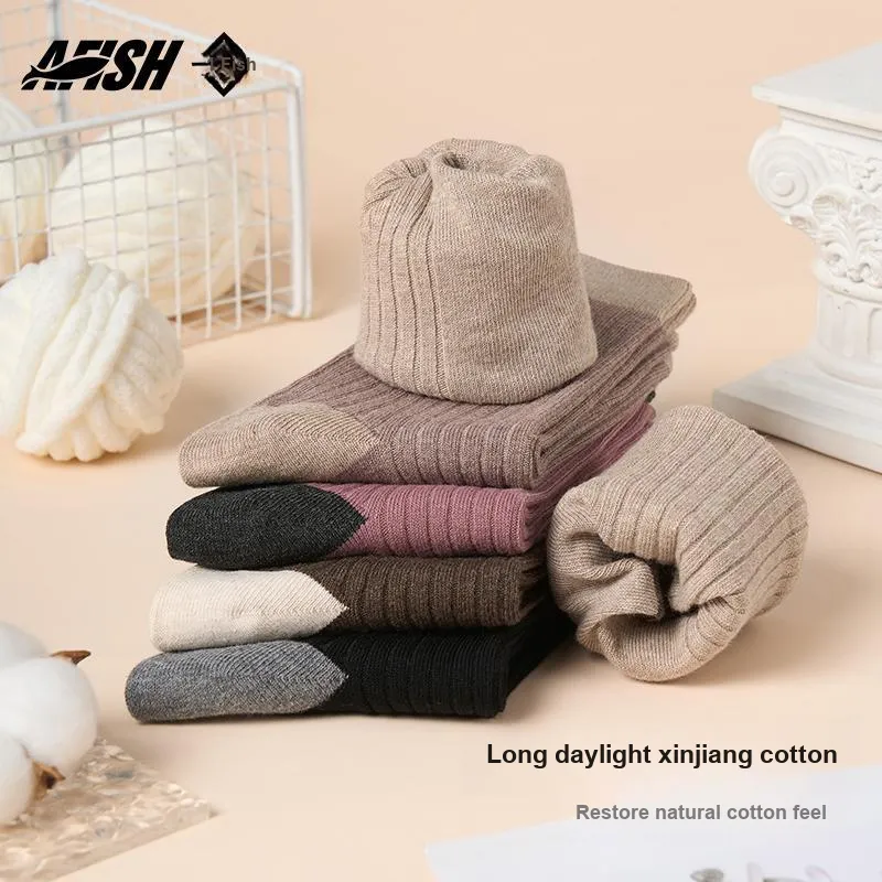 AFISH Mid Calf Socks Women's 5 Pack Shopping Bag-3